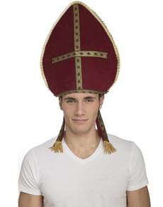 Mitra de Papa vermelha para adulto