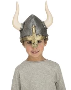 Capacete de viking prata e ouro infantil