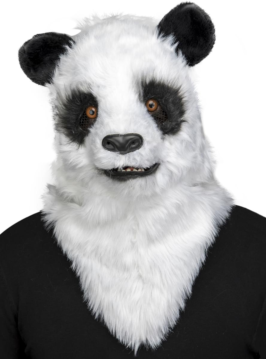 Máscara de urso panda moving mouth para adulto