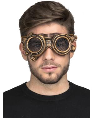 Gouden Steampunk bril voor volwassenen