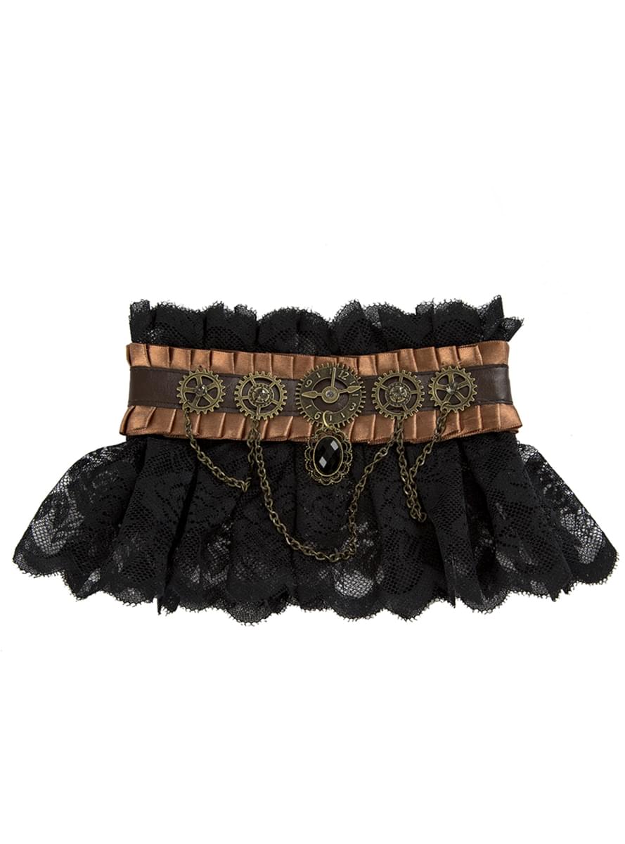 Black Steampunk ruff for adults