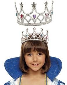 Tiara de rainha prateada para menina