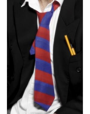 Cravate d'école rouge et bleue
