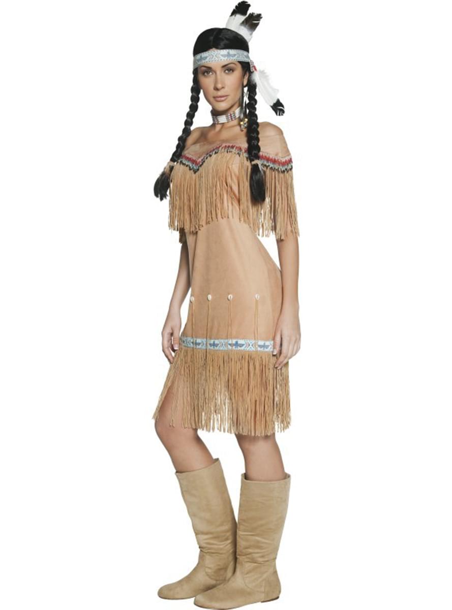 Indianerin des Westen Kostüm mit Fransen