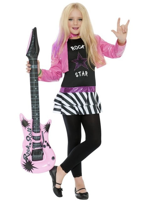 Disfraz de glamurosa estrella de rock para niña