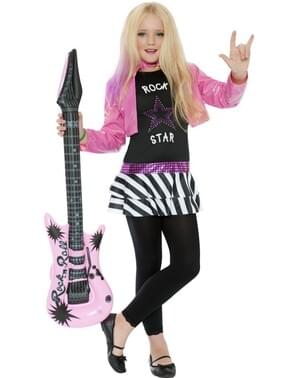 Çekici rock yıldızı kız çocuk kostümü