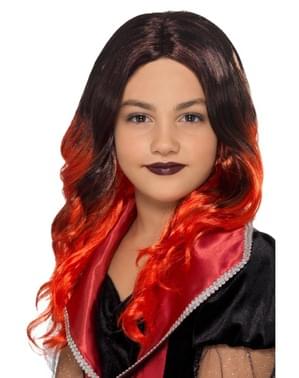 Wig penyihir merah untuk anak perempuan