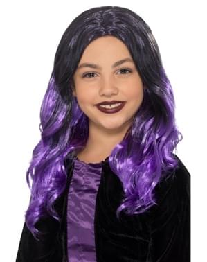 Fioletowa peruka czarownicy dla dziewczynek
