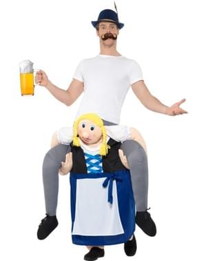 Piggyback Beierse vrouw Oktoberfest kostuum