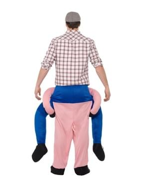 Costum de porc ride on pentru adult