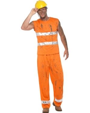 Costum de miner portocaliu pentru bărbat