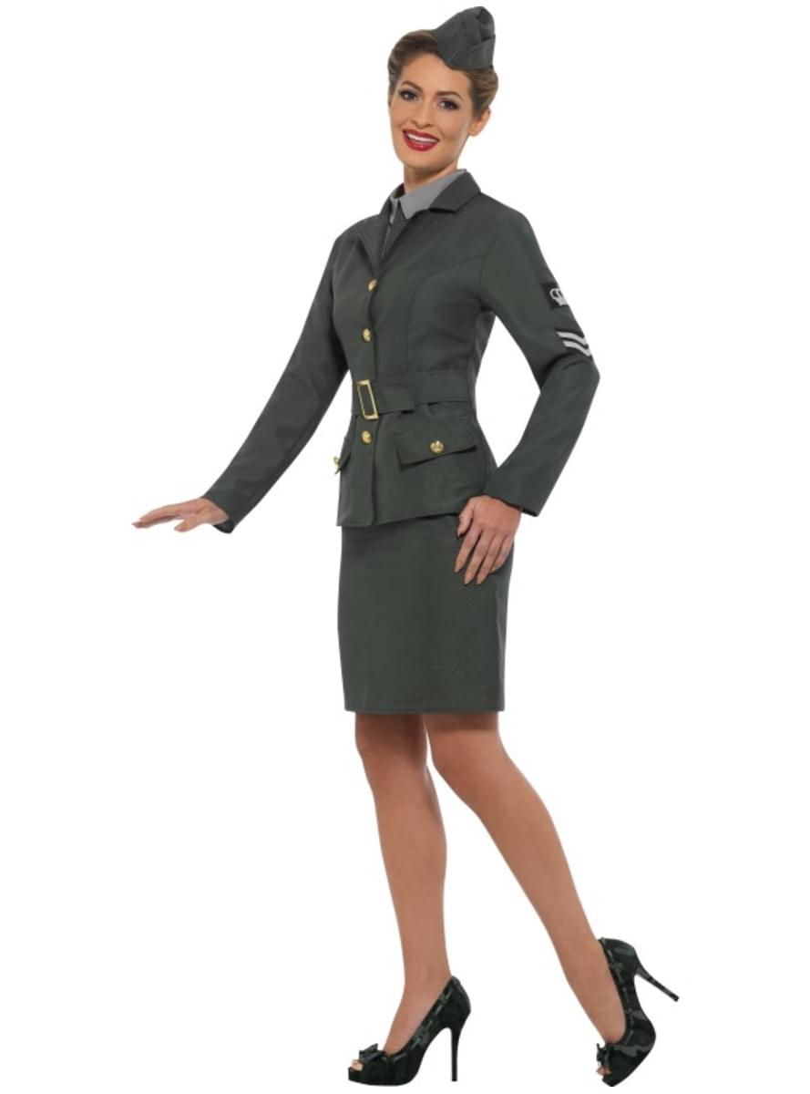 Disfraz de soldado de la Segunda Guerra Mundial para mujer