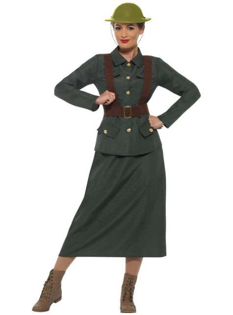 Disfraz de guardia militar de la Segunda Guerra Mundial para mujer