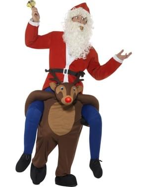 Piggyback Rudolf ο τάρανδος κοστούμι για ενήλικες