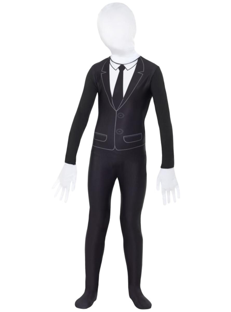 Slenderman second skin costume for kids. The coolest Funidelia