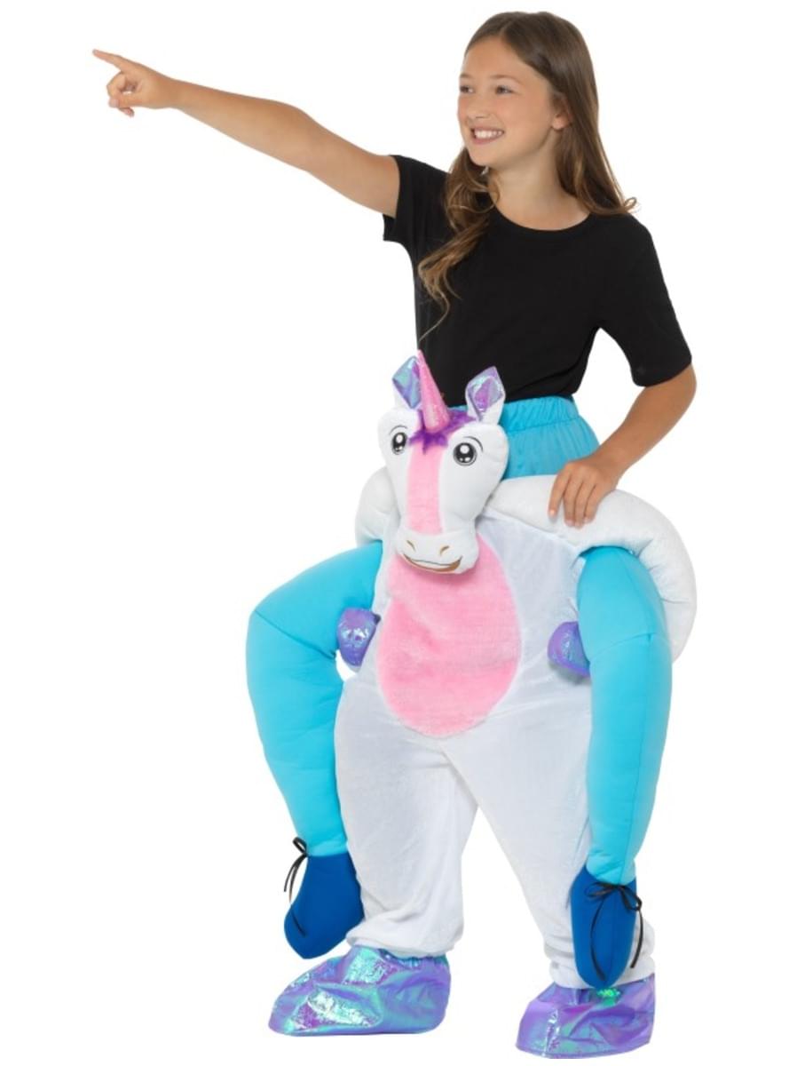 White Unicorn Piggyback Costume for Kids