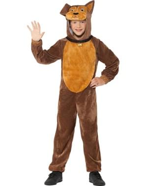 Fato de cachorrinho castanho infantil