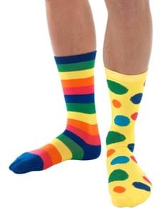 Meias de palhaço multicolor