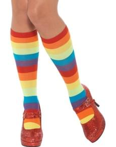 Meias de palhaço riscadas