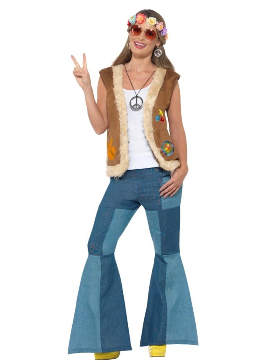 Brunt hippie vest til voksne
