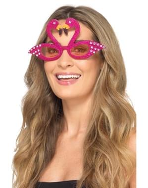 Ochelari flamingo roz cu pietricele