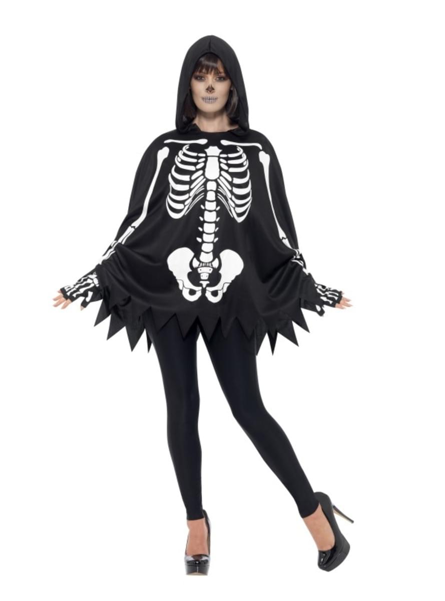 Skelet poncho til voksne