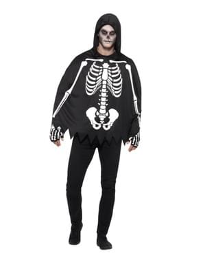 Skelet poncho voor volwassenen