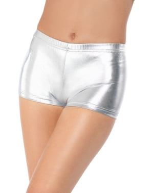 Silver shorts for women