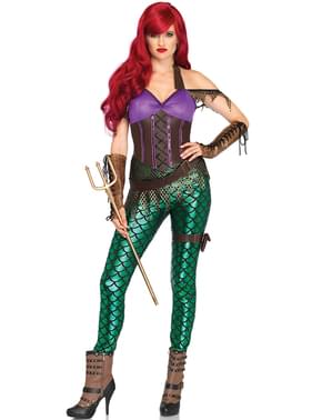 Meerjungfrau-Kriegerin Kostüm für Damen