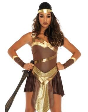 Maskeraddräkt gladiator guldig dam