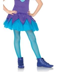 Collants de rede azuis para menina