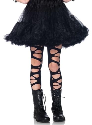 Collants rotos pretos para menina