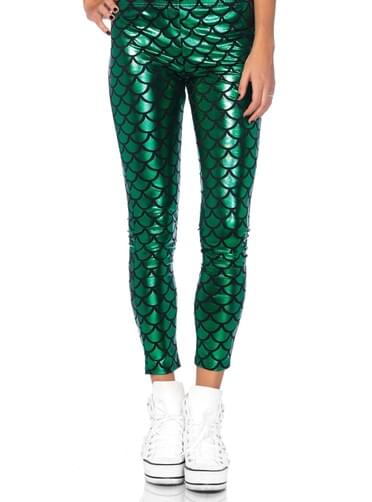 Leggings de sereia verde para mulher