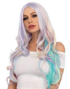 Peruca de unicórnio roxa para mulher