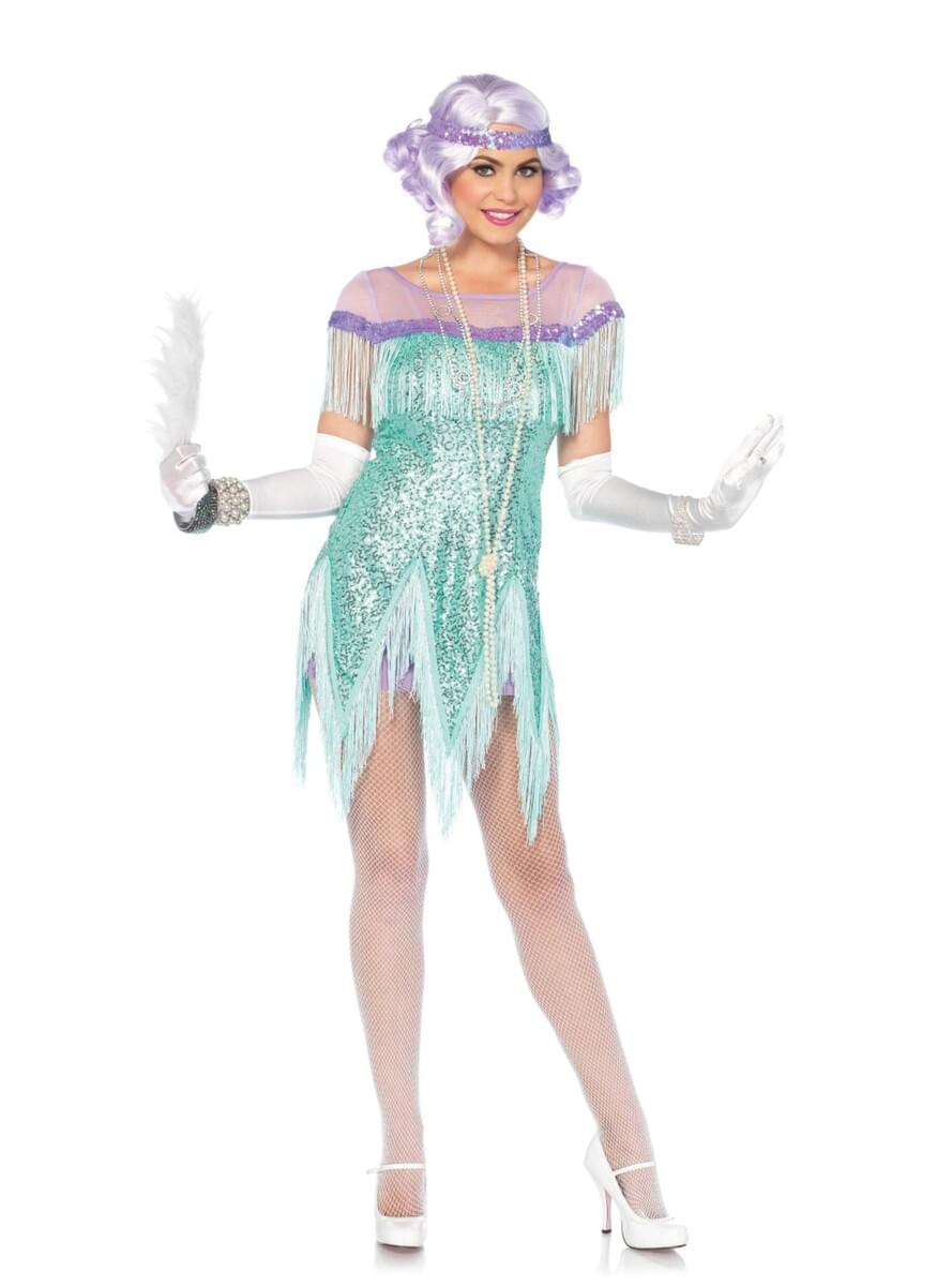 Costum anii 20 turcoaz pentru femeie