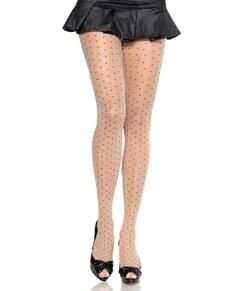 Collants de pintas pretas para mulher