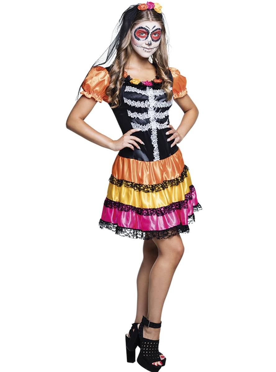 Catrina Day of the Dead Maskeraddräkt för ungdom