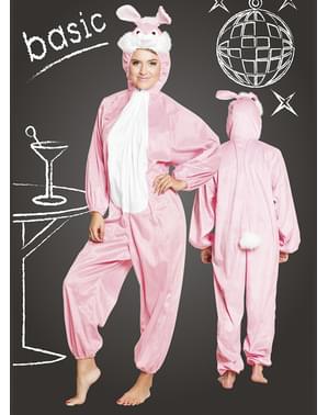 Maskeraddräkt kanin rosa onesie för vuxen