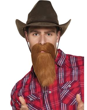 Barbă de cowboy roșcată pentru bărbat
