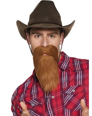 Barba de vaquero pelirroja para hombre