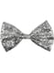 Shiny silver New Year's Eve bow tie for adults