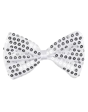 Silver New Year's bow tie for adults