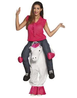 Costume ride me unicorno fantasia per adulto