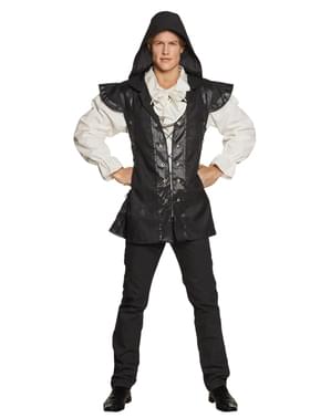 Costum de războinic medieval negru pentru bărbat
