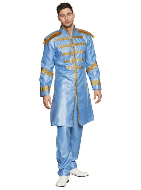 Blauw Liverpoolse zanger kostuum voor mannen