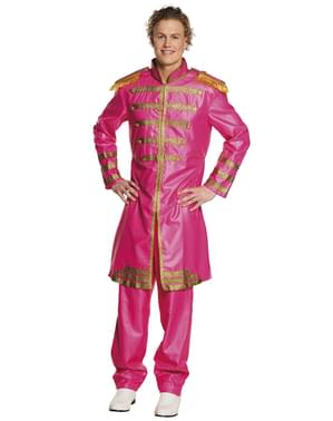 Roze Liverpoolse zanger kostuum voor mannen