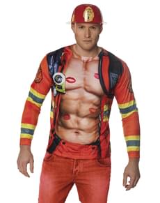Sexy Feuerwehrmann T-Shirt für Herren