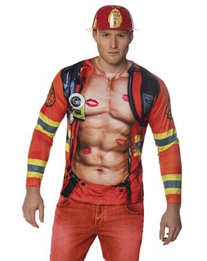 T-shirt de bombeiro sexy para homem