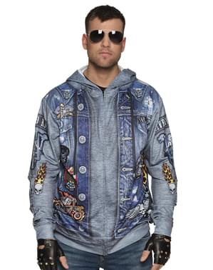 Blue motorcycle driver jacket for men