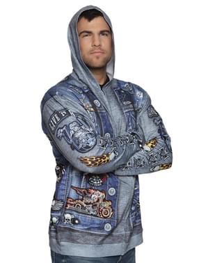 Chaqueta de motociclista azul para hombre